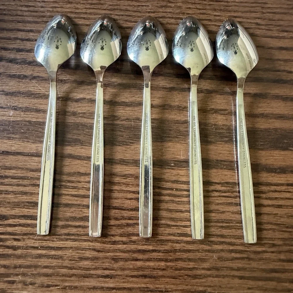 Oneida Community VIA ROMA Fruit/Orange Spoons Stainless Flatware Set Of 5